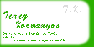 terez kormanyos business card
